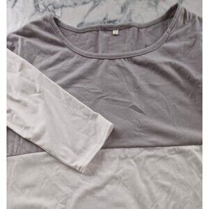 Tunic Shirt Top Pullover Women Large Color Block w/Stripes Tunic‎ Boho Casual